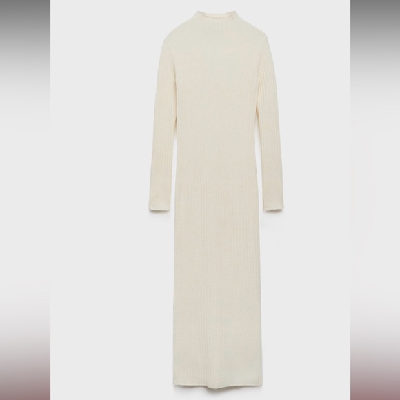 Mango Ribbed Knit Dress With Opening - Picture 6 of 8